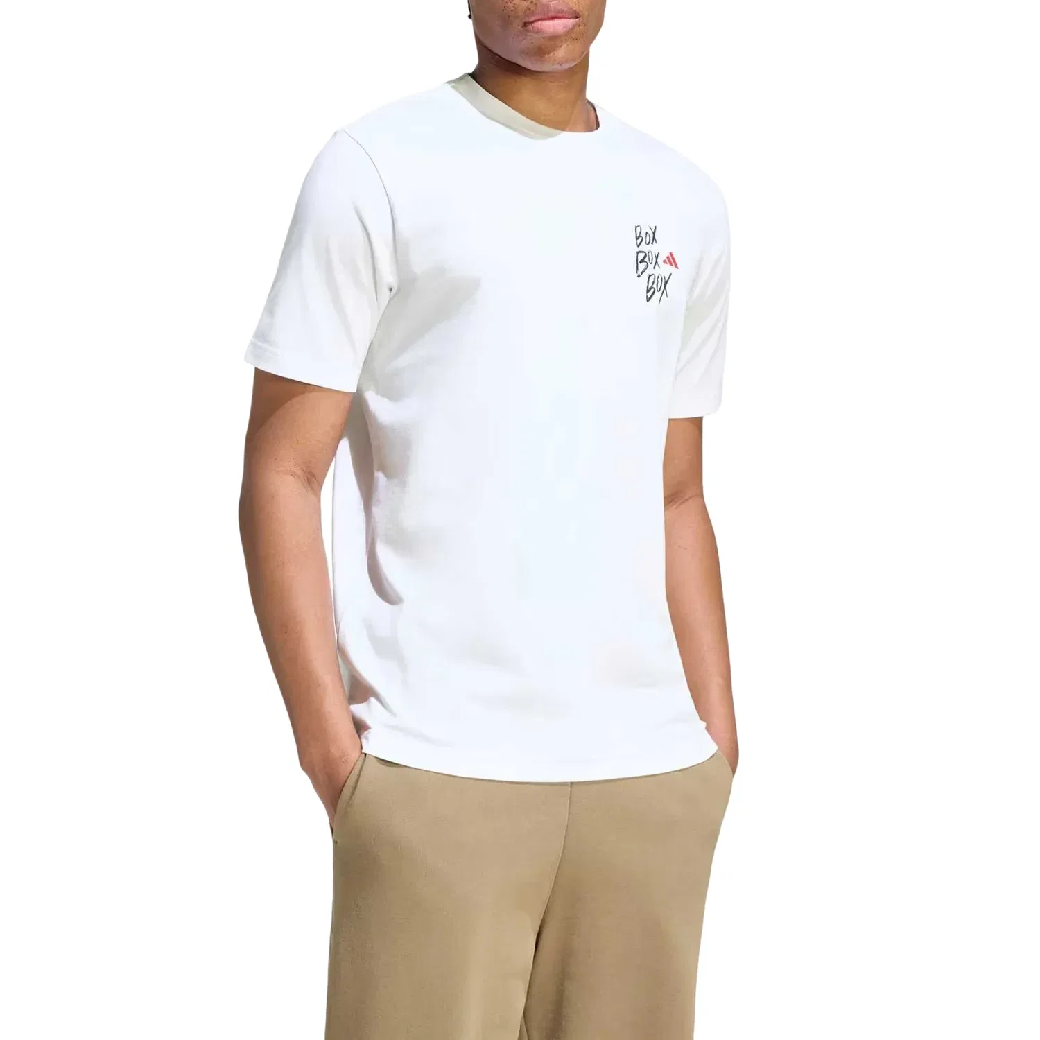 Мужская футболка Motorsport Box 3 Graphic T-Shirt Asia Sizing 'White' adidas, белый — фото 2