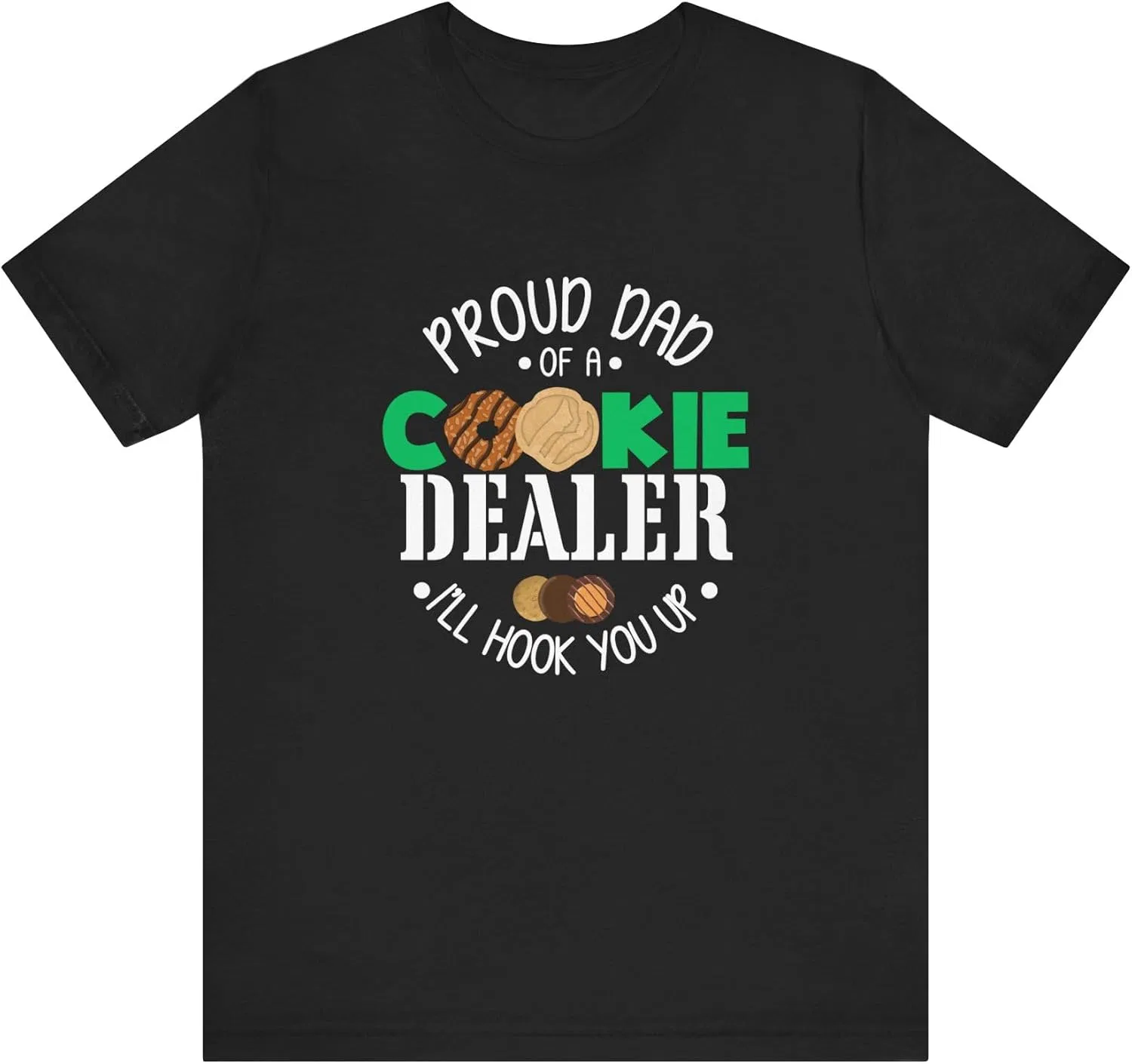 Женская футболка с принтом Cookie Dealer Bella Canvas 3001, Black