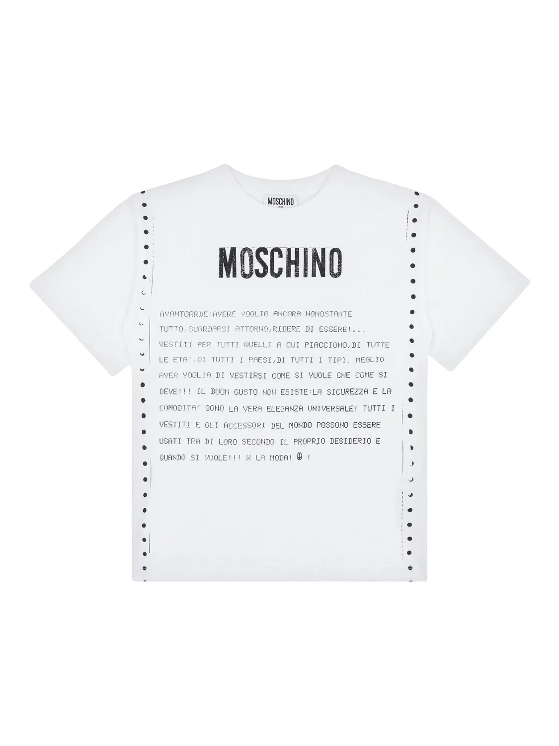Футболка для девочек из ткани Moschino, белый