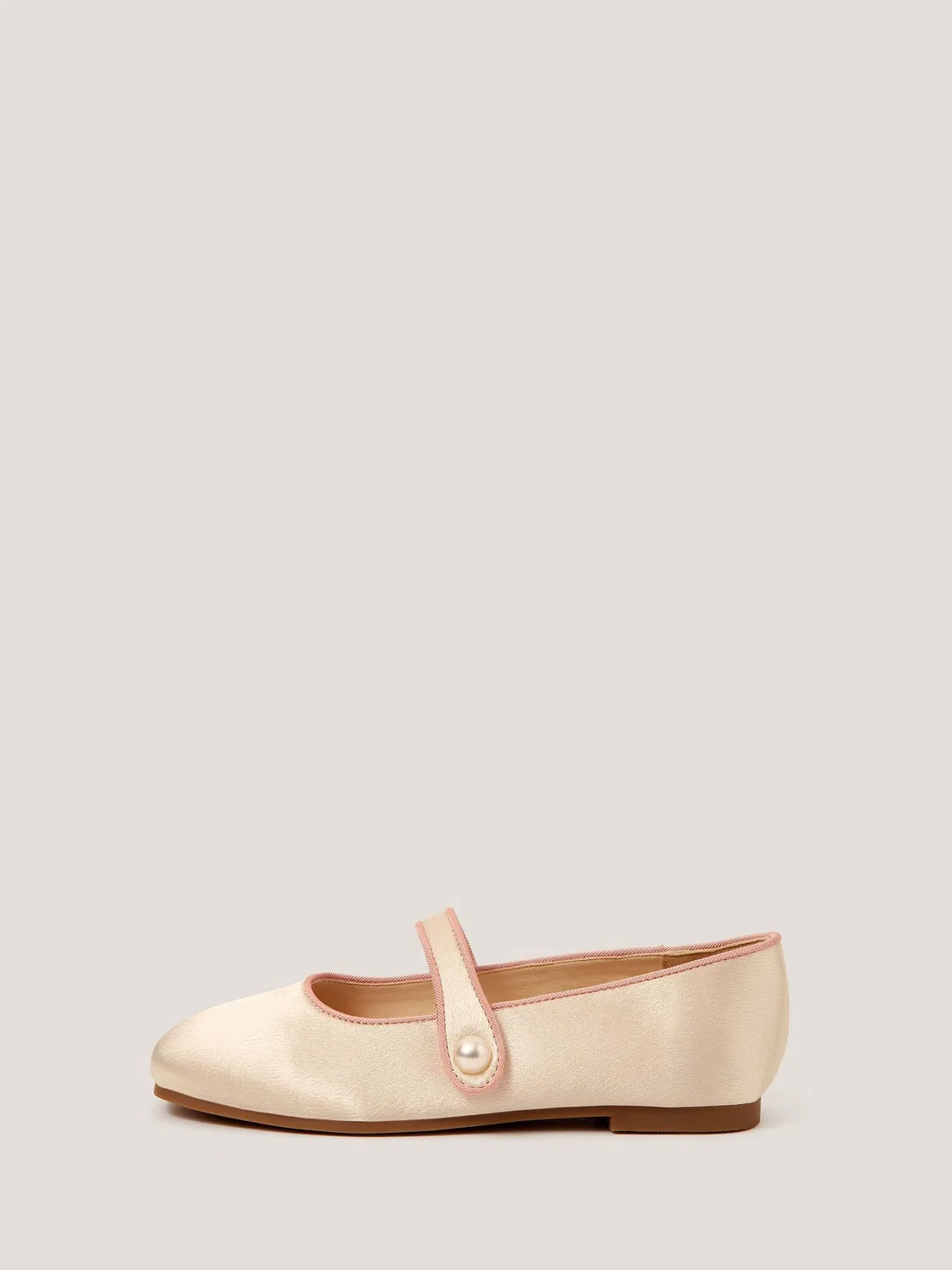 Балетки Monsoon Cream Pearl Strap Satin, кремовый — фото 3