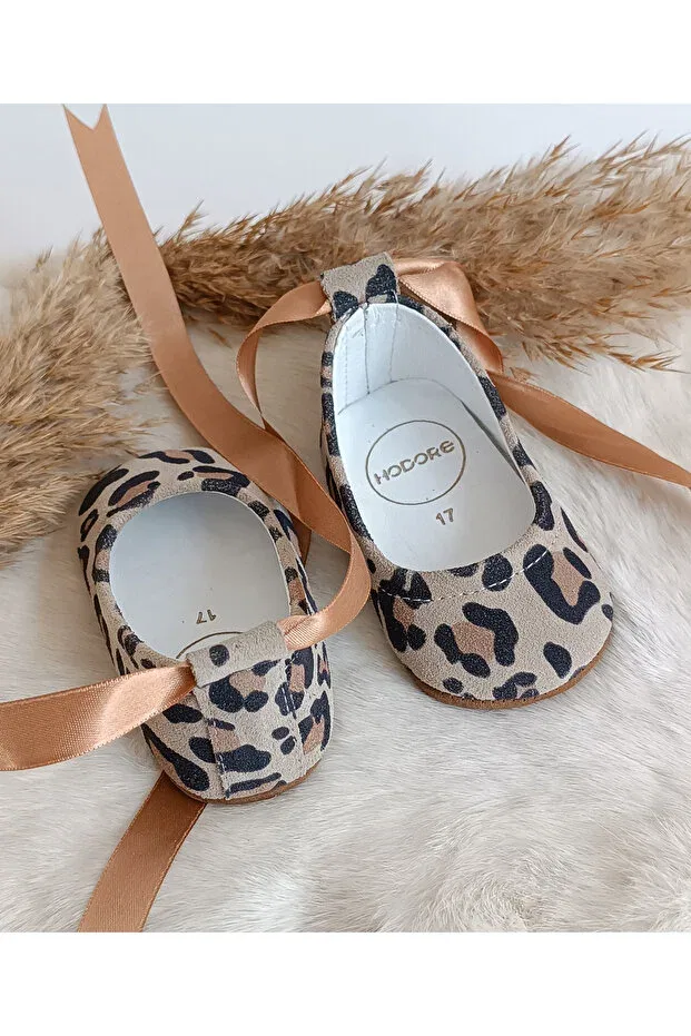 Детские мокасины-балетки из натуральной кожи с принтом Fiore Leopard Hodore, Leopard — фото 3