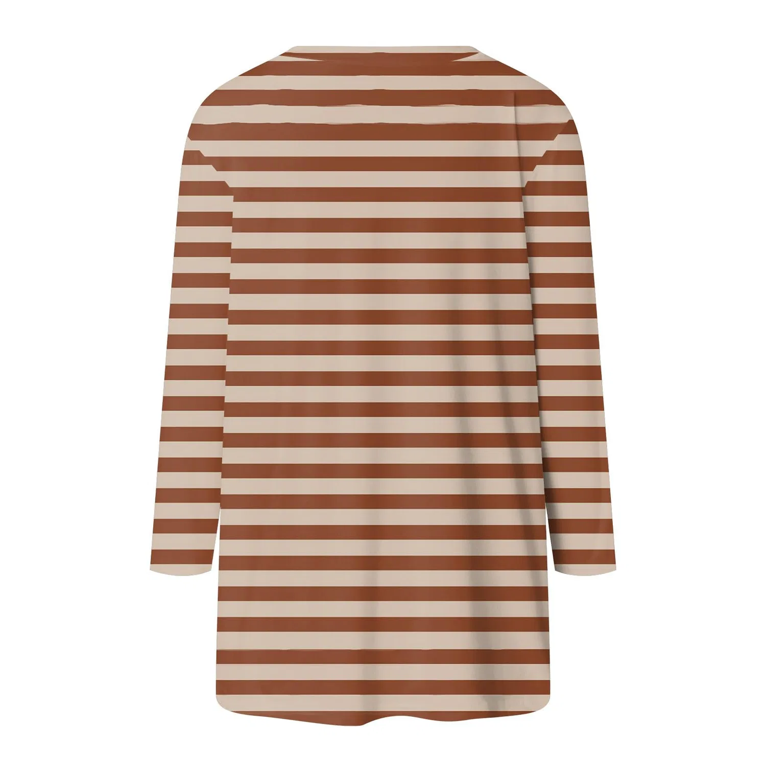 Женская футболка с принтом Plaid Shirt 3/4 Sleeves, E-brown — фото 4