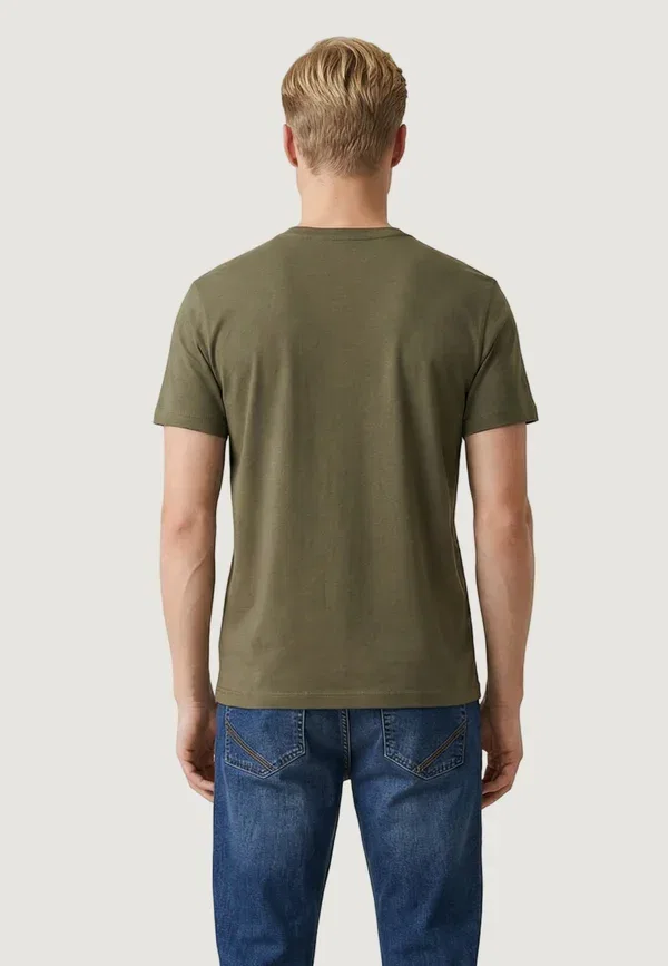 Футболка из хлопка Basic T-shirt U.S. Polo Assn., Olive-Green, зеленый — фото 4