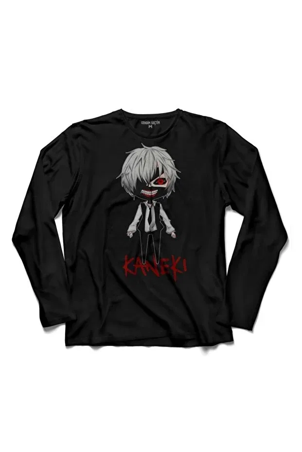 Детская футболка с принтом Kaneki Tokyo Ghoul Kendim Seçtim, Black