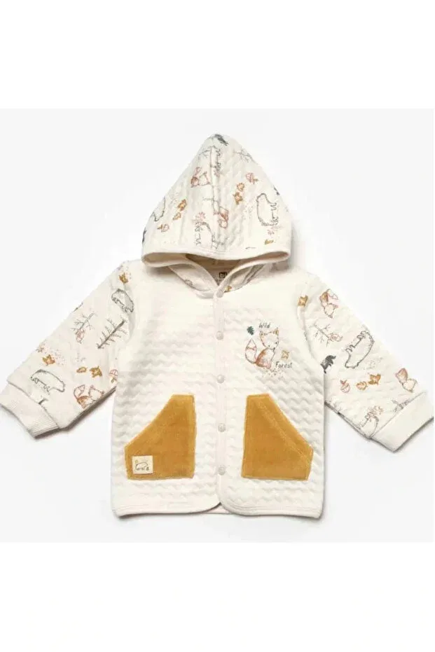 Детский кардиган для девочек с принтом Bibaby wild forest baby cardigan 61512 Generic Brands, Nude Color