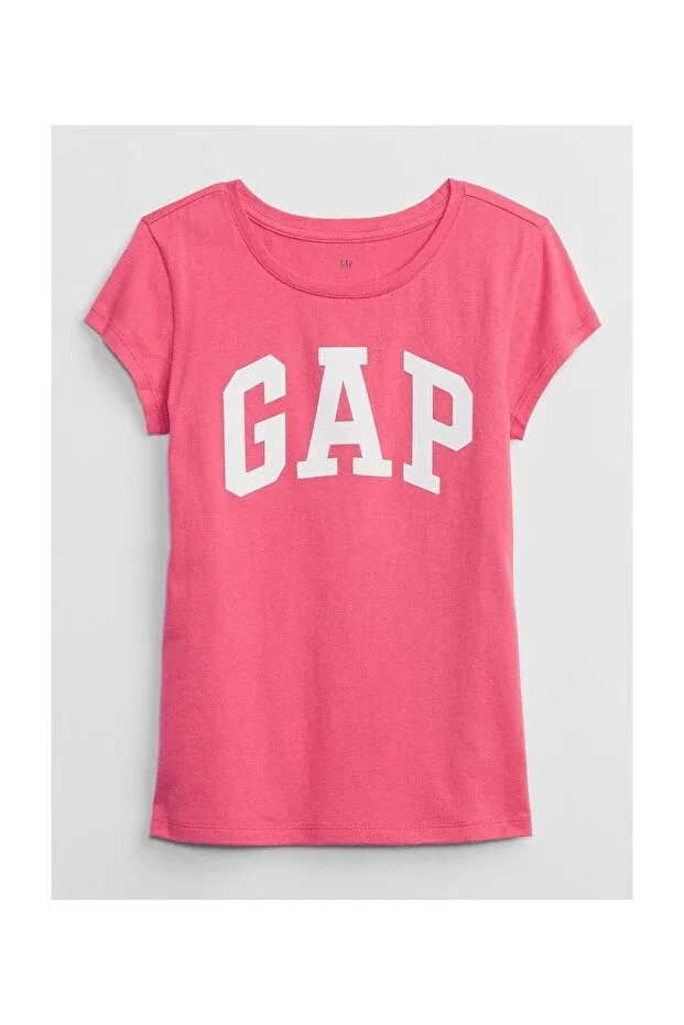 Детская футболка для девочек хлопковая V-Hs ss value logo tee Gap, Pink