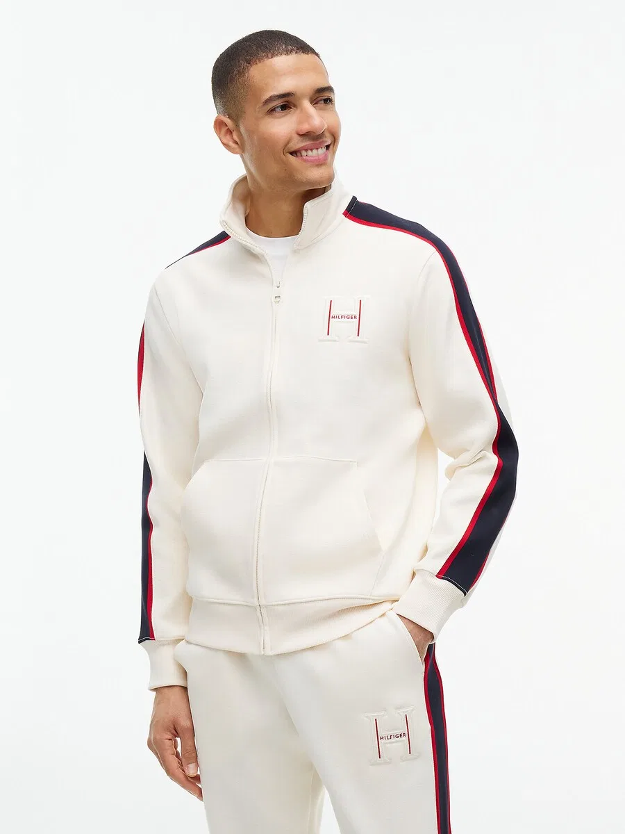 Худи на молнии TOMMY HILFIGER кремового цвета — фото 2