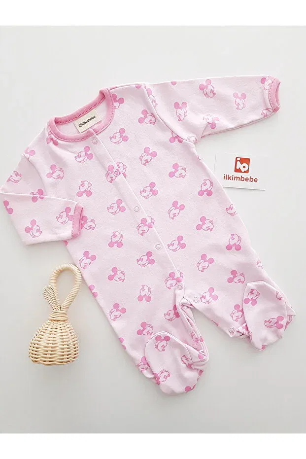 Детское боди-комбинезон из хлопка Mickey 3-piece baby romper set Ib Ilkimbebe, Multicolor — фото 3