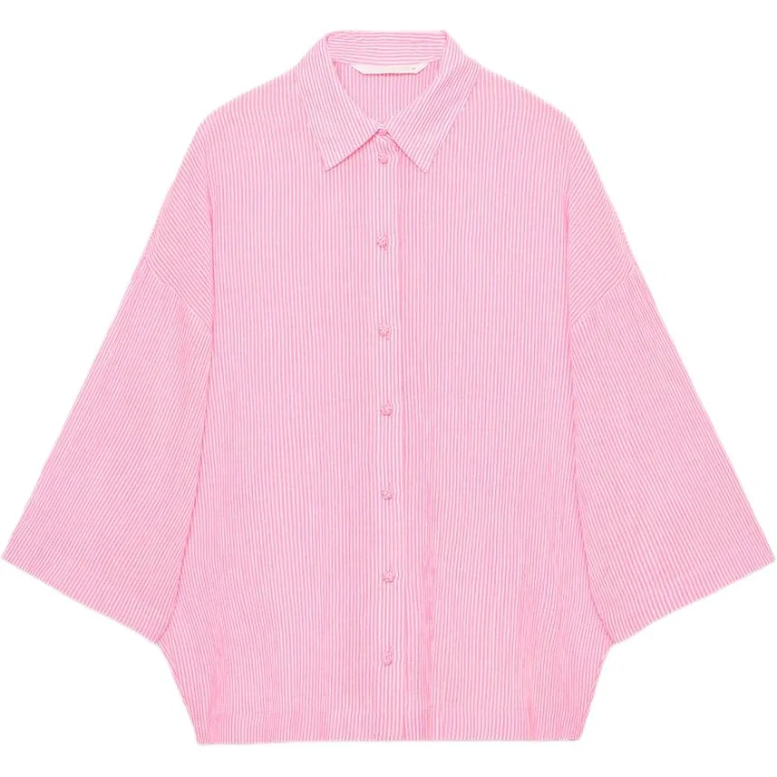 Женская рубашка с лацканами Pink ZARA, Pink