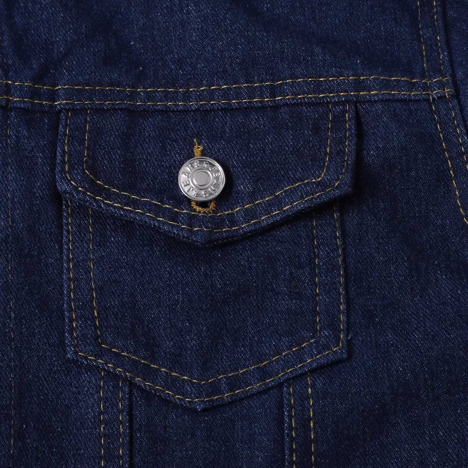 Женская джинсовая куртка с пуговицами и карманами, укороченная, Basic Solid Colour, Blue — фото 3