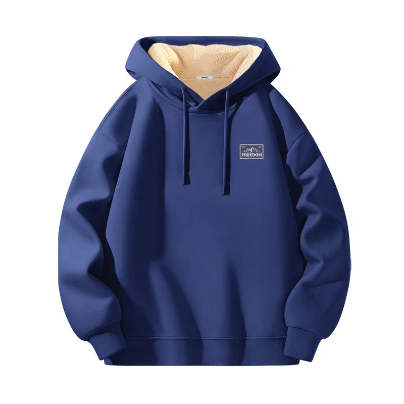 Детский свитшот с принтом Continuous Mountains Chest Logo MINISO, Navy Blue