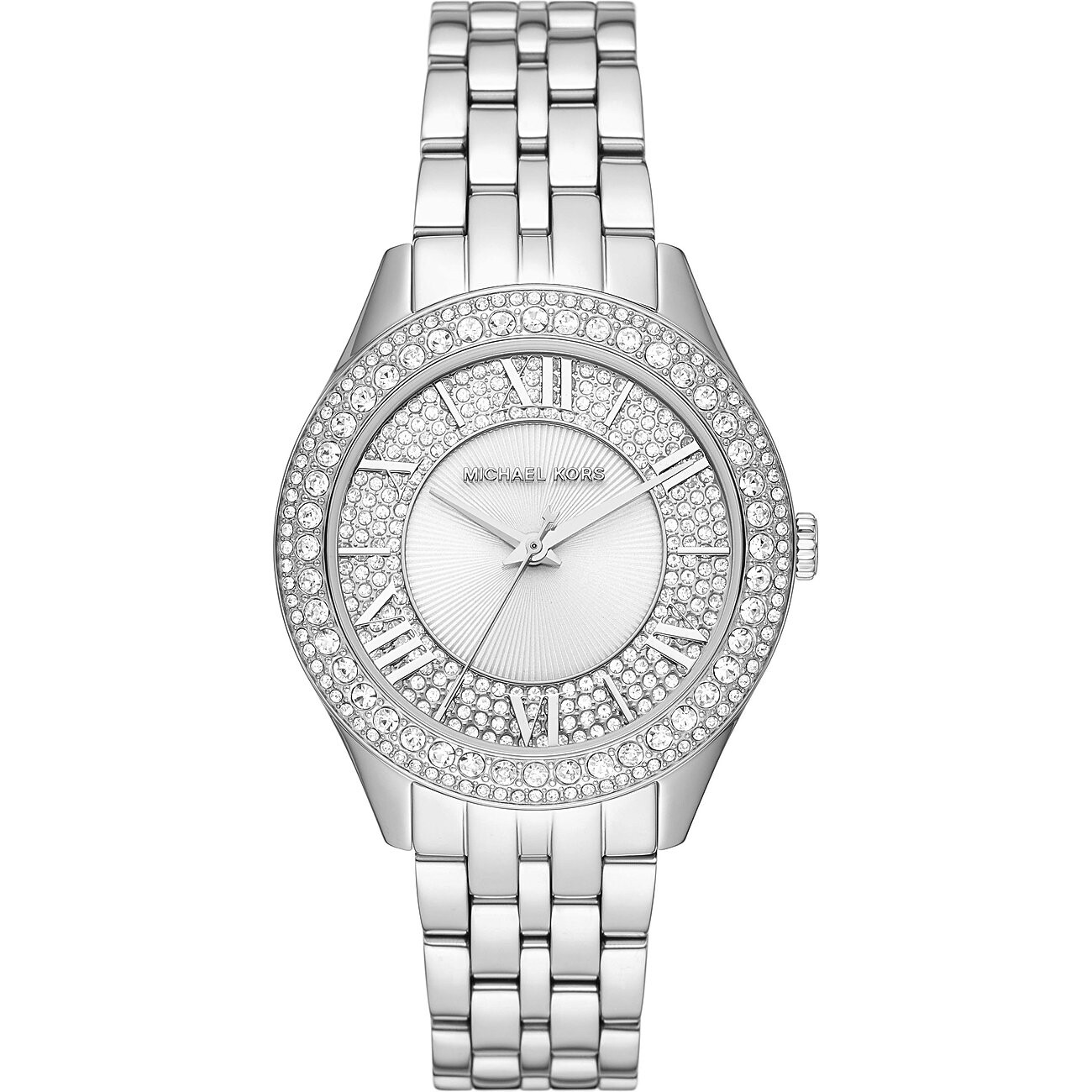 

Часы наручные Michael Kors Harlowe Pavé Silver-Tone, серебристый