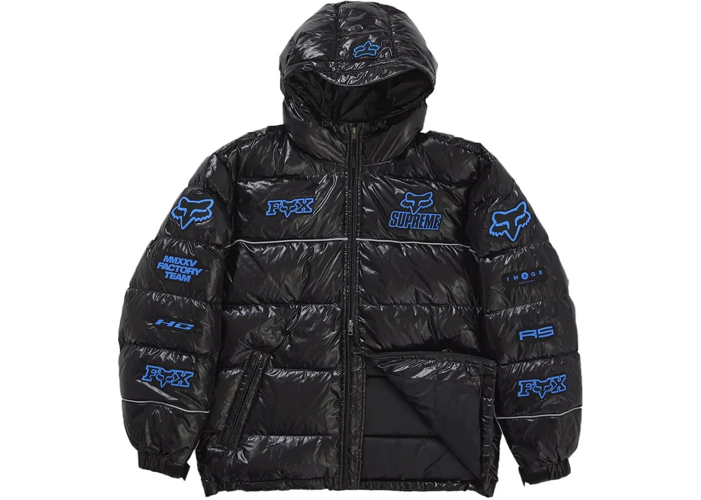 Мужская пуховая куртка с глянцевым покрытием Supreme Fox Racing, Black — фото 2