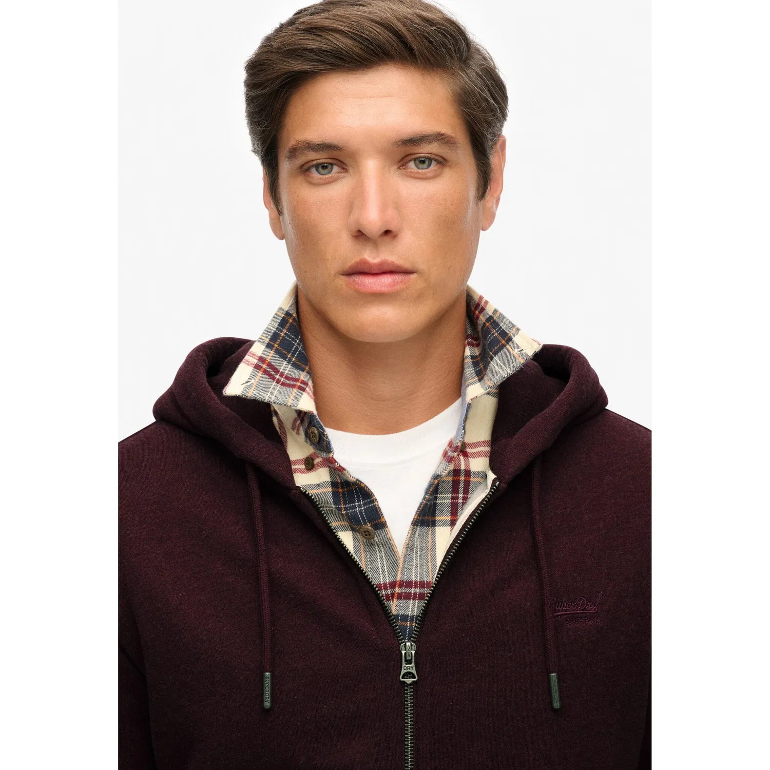 Мужская капюзонная толстовка с логотипом Superdry, Tawny Port Marl — фото 4
