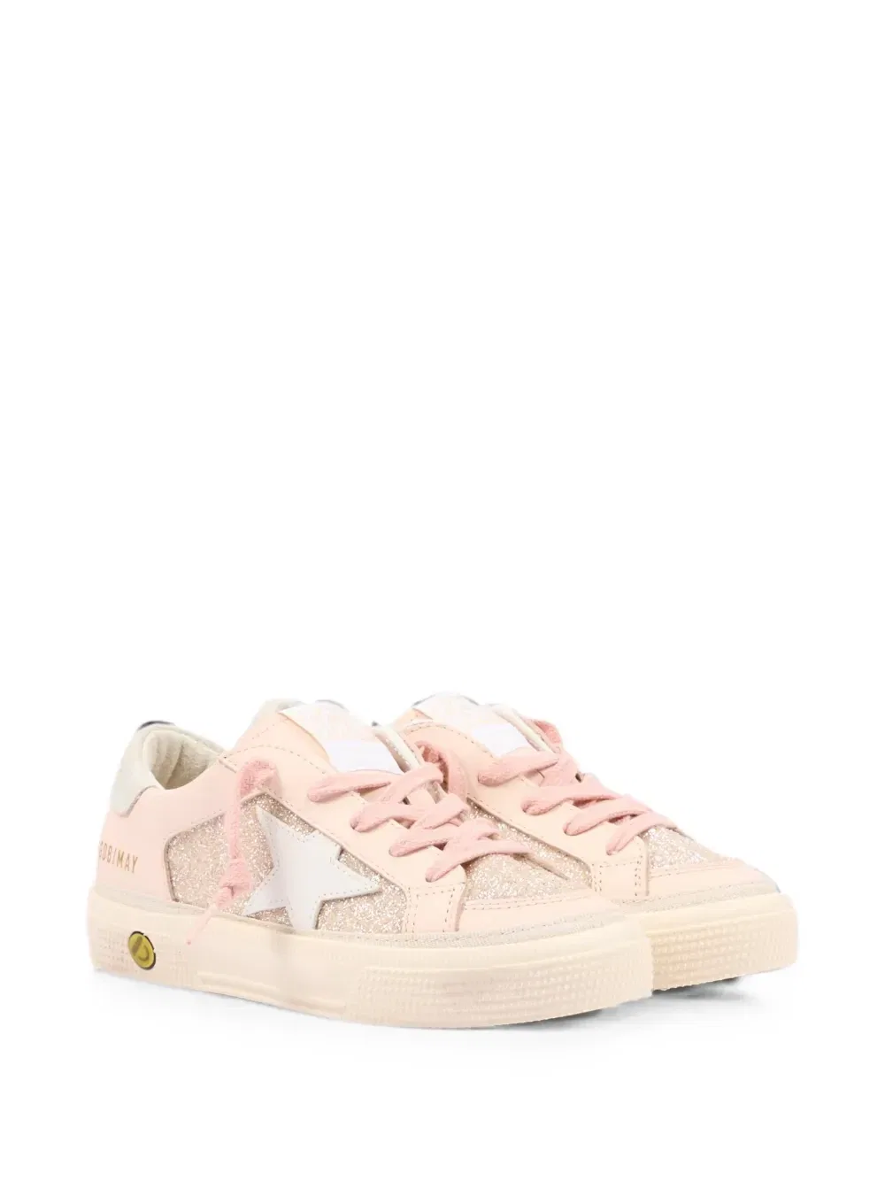 Кроссовки May с блестящими деталями Golden Goose Kids, розовый