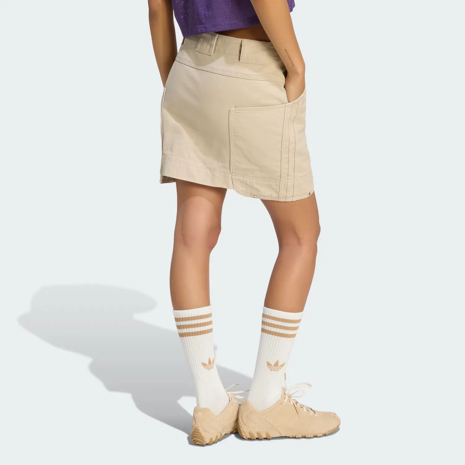 Женская юбка на молнии Premium Essentials Canvas Skirt Adidas Originals, хаки — фото 2