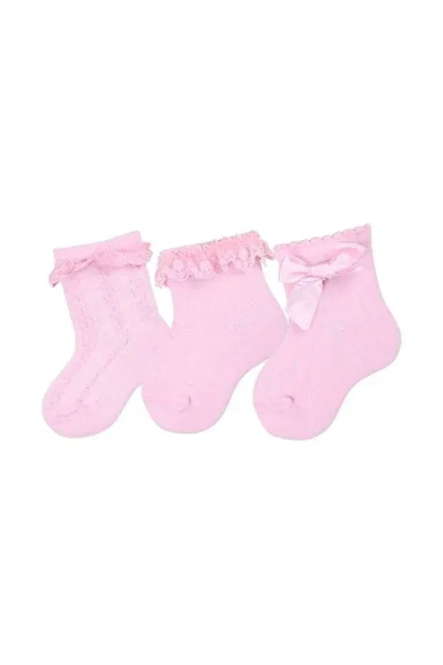 Детские носки для девочек с вышивкой 3-Piece Bross, Asorti