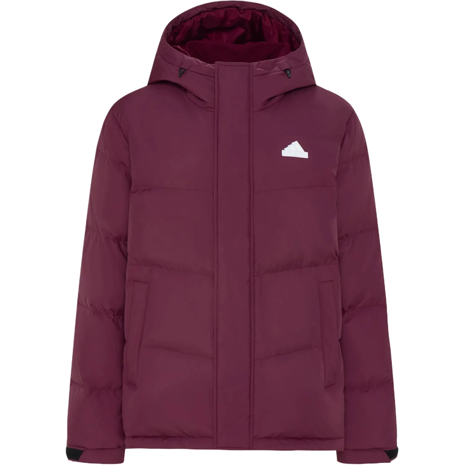 Женское пальто с капюшоном, темно-красно-фиолетовое, Adidas