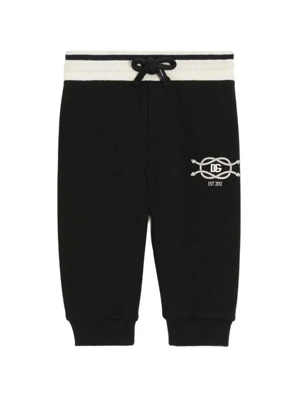 Флисовые спортивные брюки с логотипом Dolce & Gabbana Kids, черный
