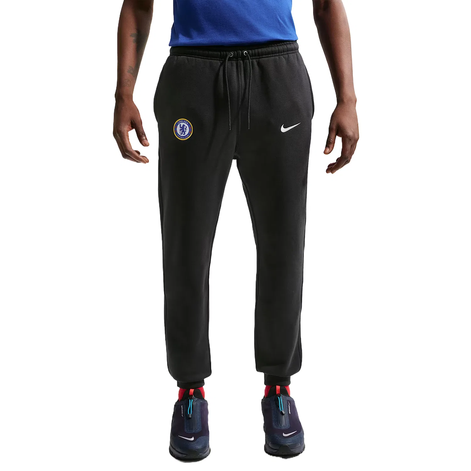 Мужские трикотажные спортивные брюки с манжетами Paint Blue/White Nike — фото 3