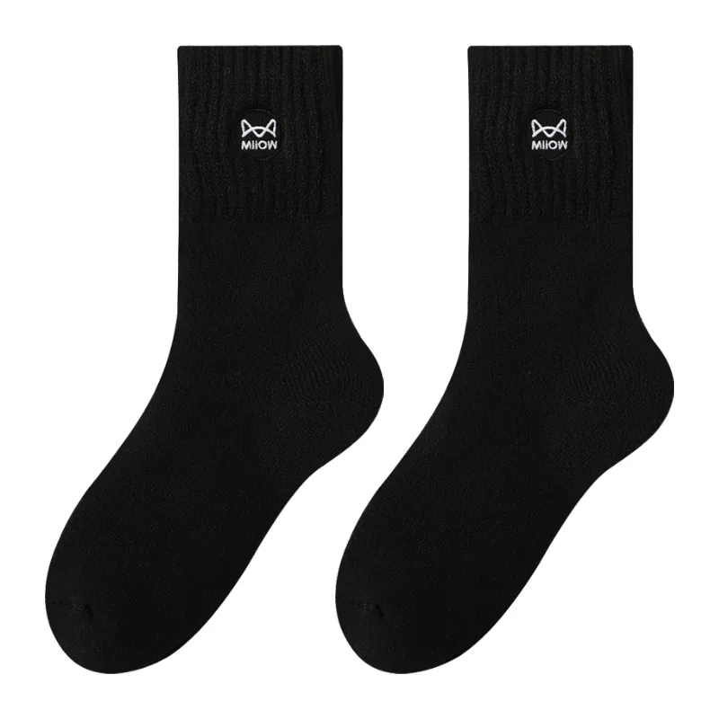 Детские носки-гольфы с длинным голенищем, комплект из 2 пар, Black, MIIOW