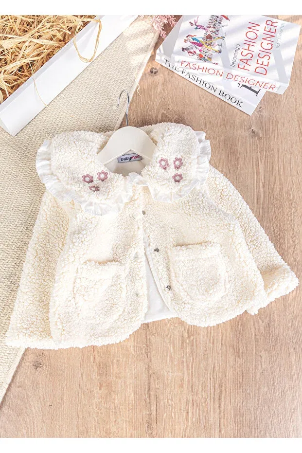 Детское пальто-кардиган для девочек с длинным рукавом Babymod, Cream
