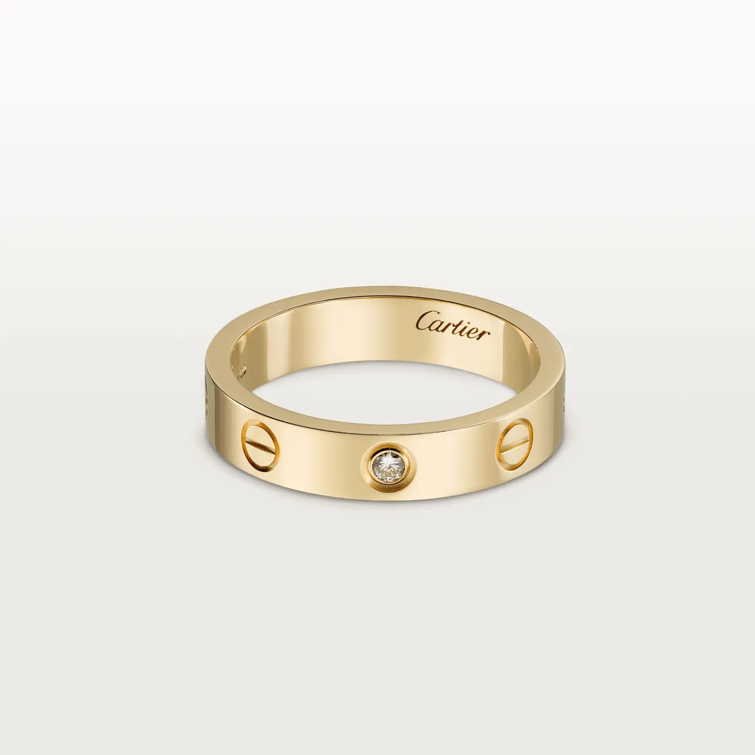 Обручальное кольцо Cartier Love 1 Diamond, желтое золото — фото 2