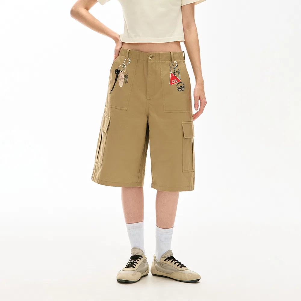 Детские шорты карго с утилитарным стилем F426, Khaki — фото 4