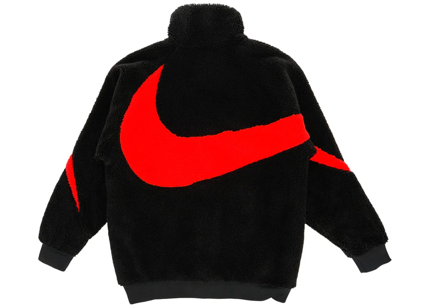 Мужская куртка с принтом Nike Big Swoosh Reversible Boa Jacket (Asia Sizing), Black Chili Red — фото 2
