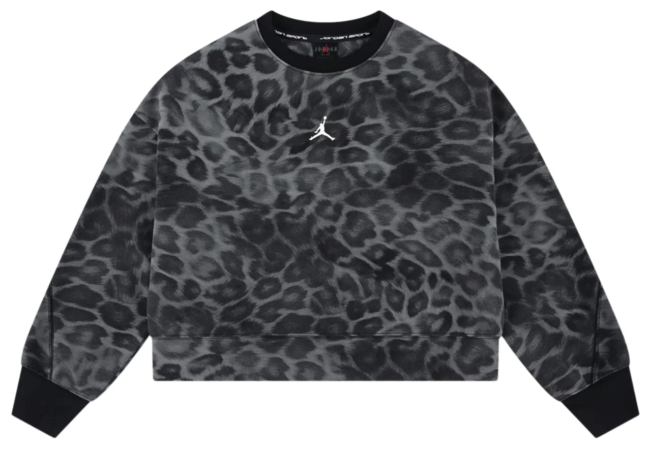 Женская флисовая кофта с принтом Sport AOP Crew Fleece Jordan, черный