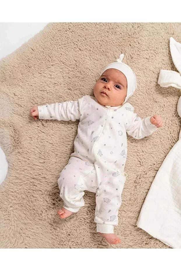 Детский комбинезон с принтом Little Lamb Bubbless, White