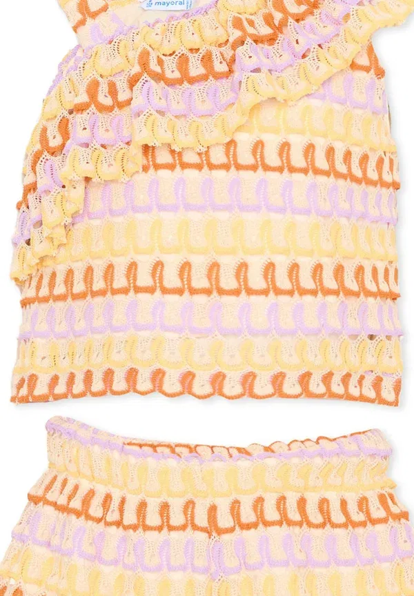 Комплект из топа и шорт с красочным узором, Mayoral, multicoloured, мультиколор — фото 3