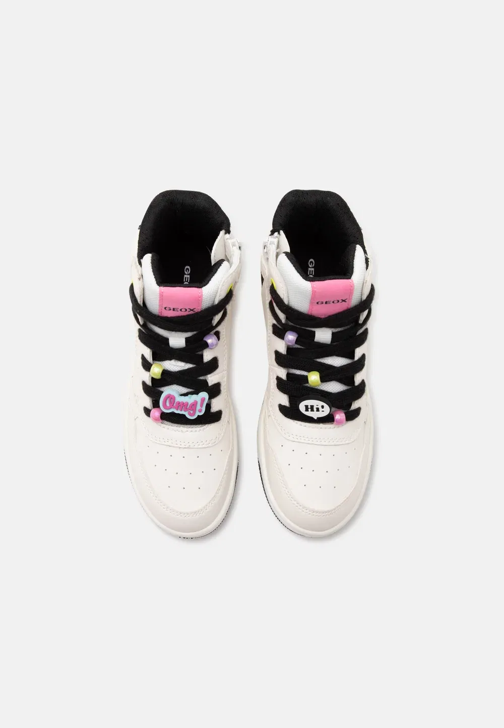 Девушка из Вашибы - высокие кроссовки Geox, White/Black — фото 4
