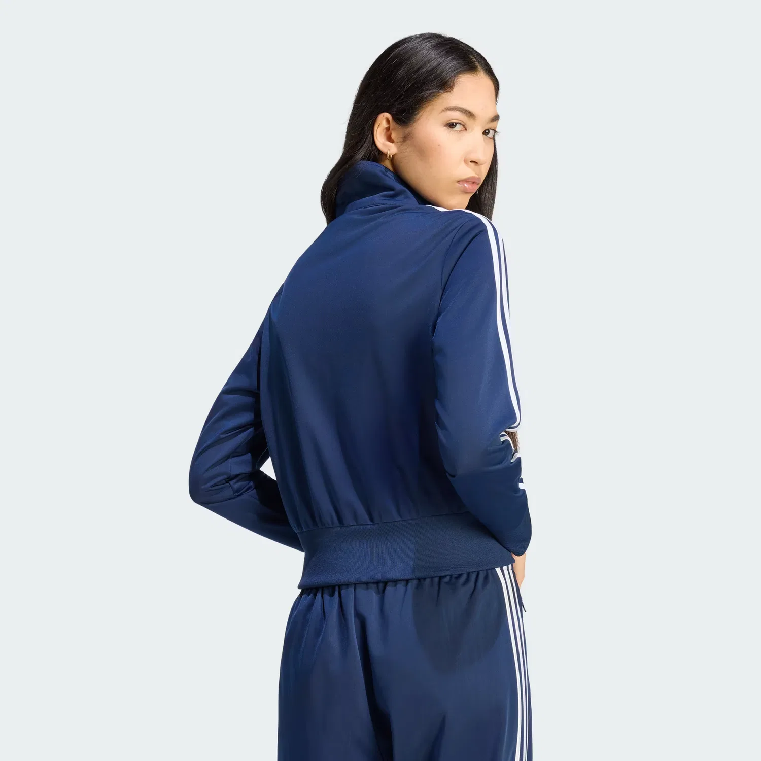 Женская спортивная куртка на молнии с воронкообразным воротником Firebird Classic Adidas Originals, Night Indigo/White — фото 3