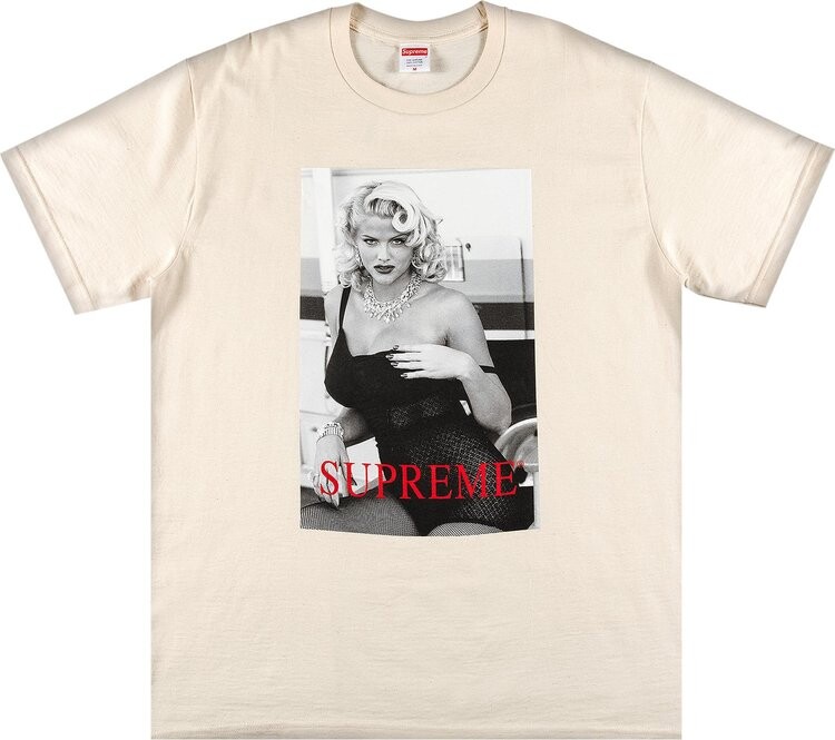 

Футболка Supreme Anna Nicole Smith Tee 'Natural', кремовый, Бежевый, Футболка Supreme Anna Nicole Smith Tee 'Natural', кремовый
