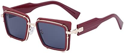 

Винтажные солнцезащитные очки 2027 года для женщин, из сплава, с черным градиентом, защита от УФ-излучения UV400, для мужчин, в стиле хип-хоп, для вождения MTZJH, Red Gray