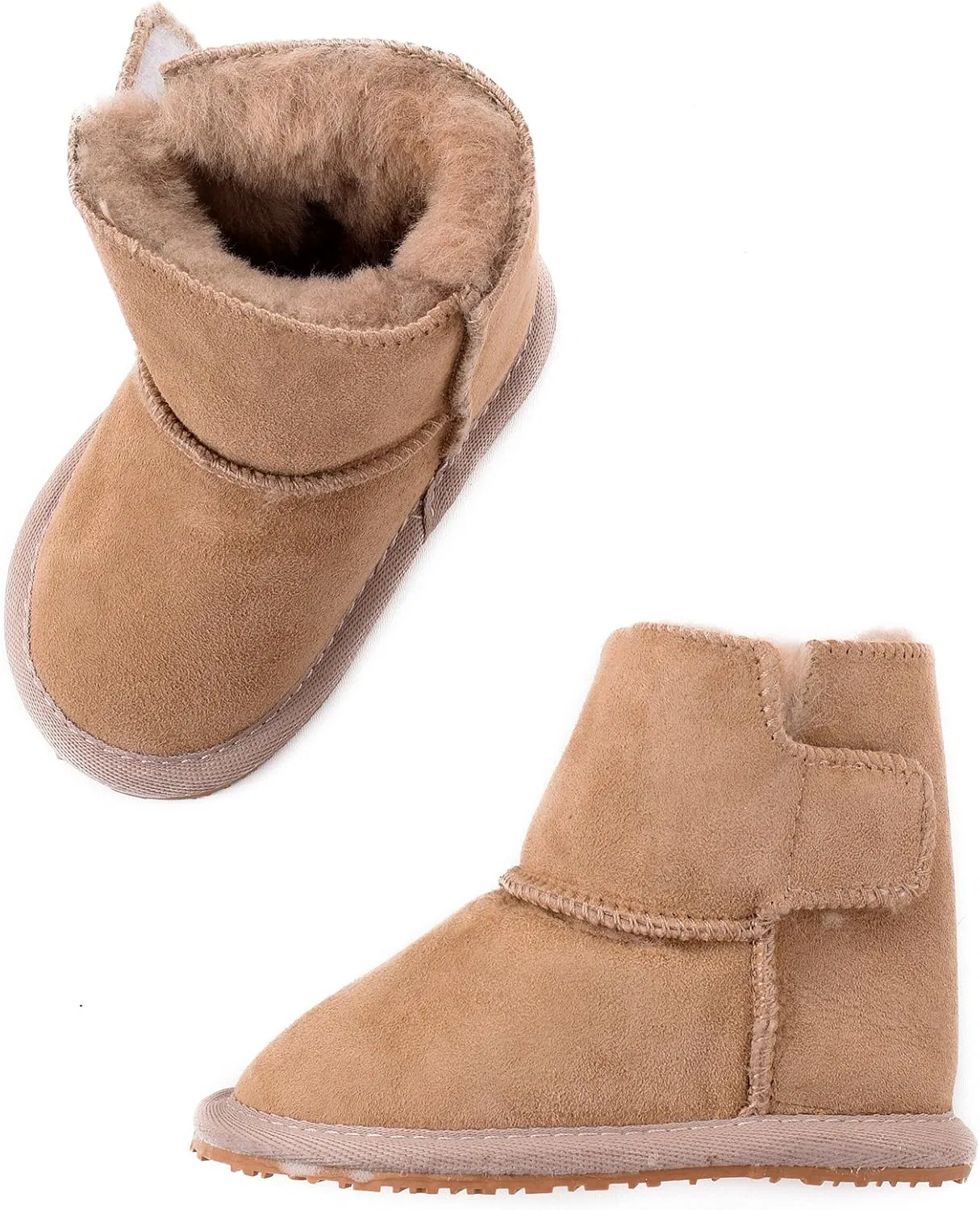 Детские сапоги из овчины с гибкой резиновой подошвой Lambland, Mink — фото 4