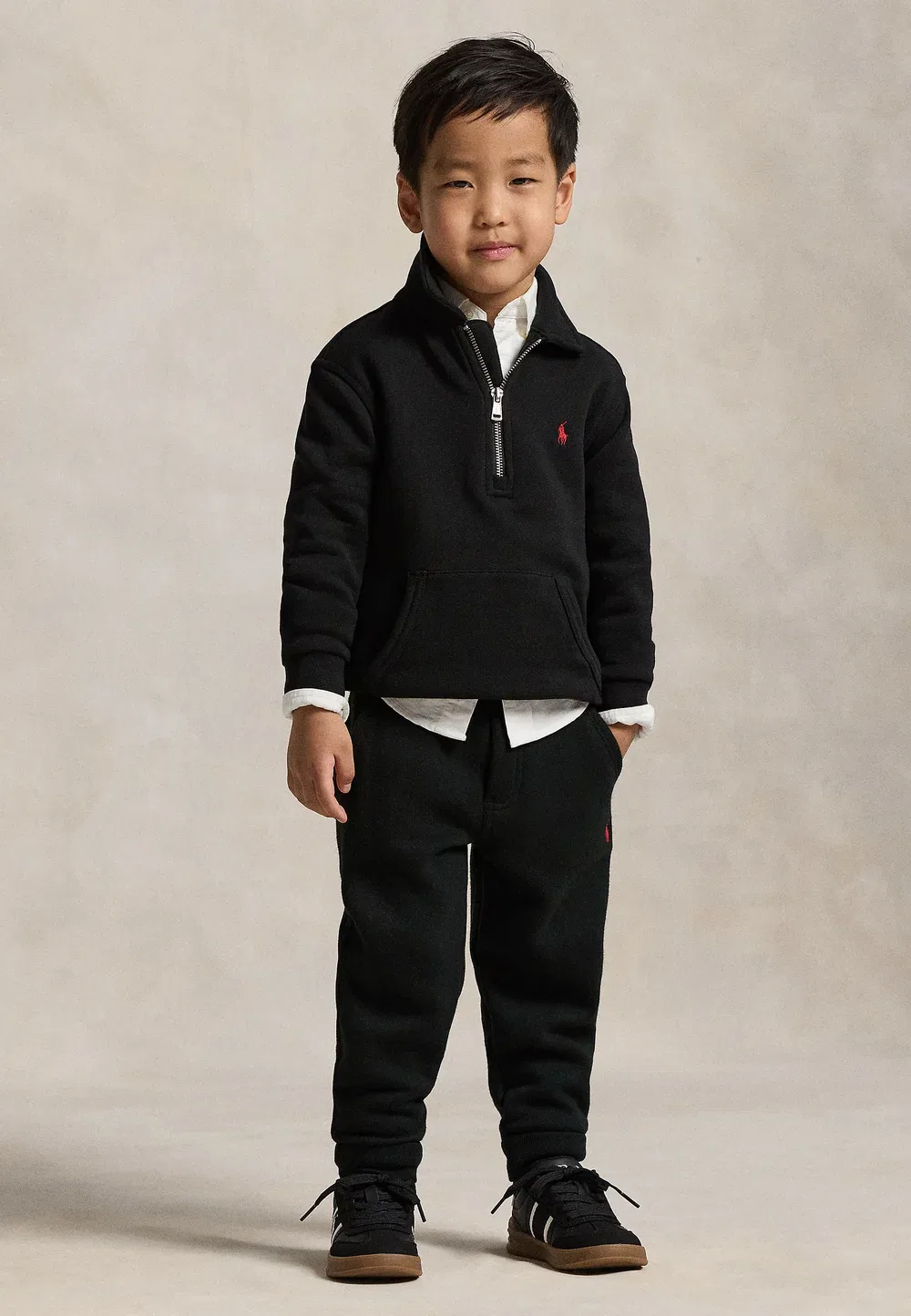 Толстовка с флисовым воротником, размер 2-6 лет Polo Ralph Lauren, Black