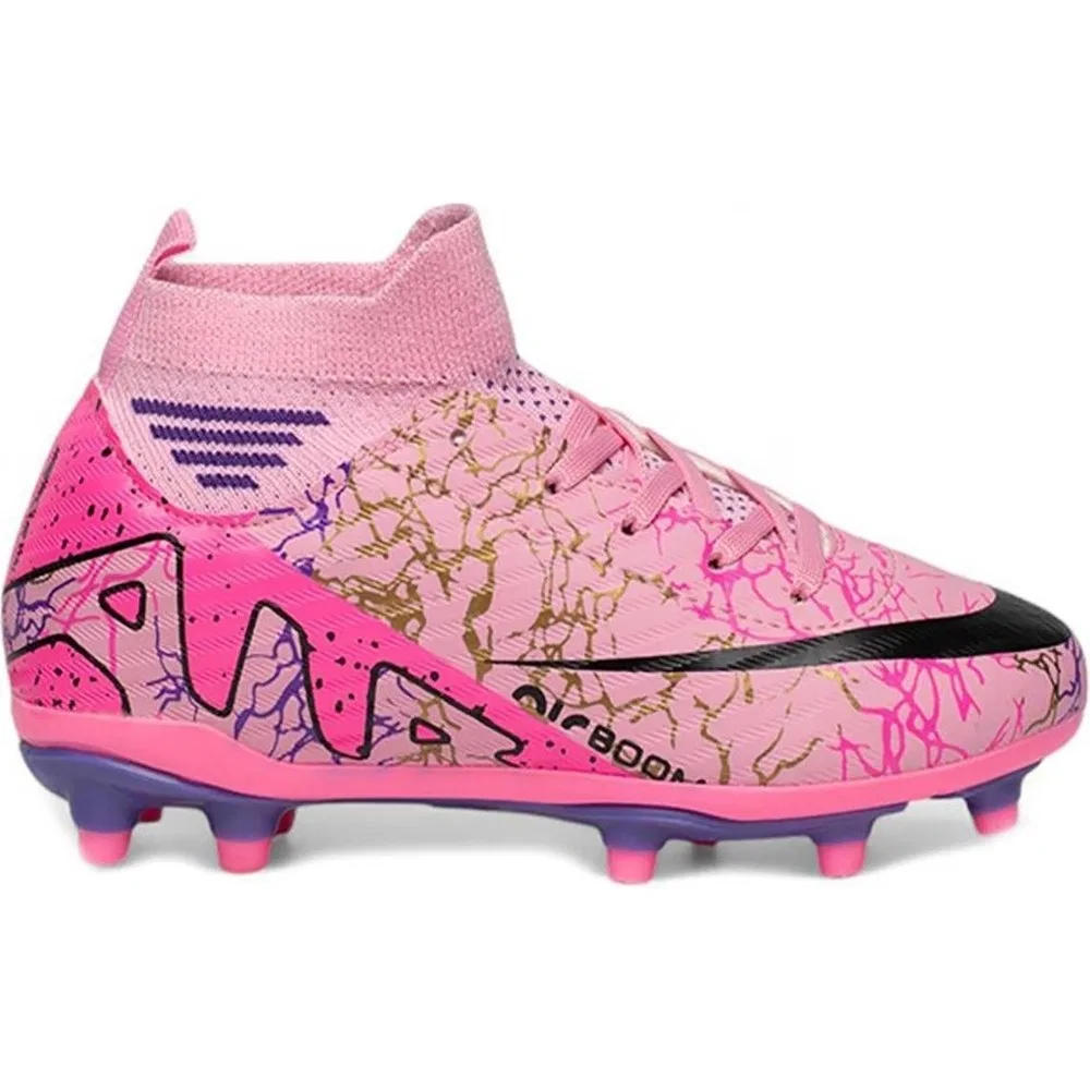 Детские футбольные бутсы с высоким голенищем, розовые, Lga Pembe Çoraplı Unisex Futbol Krampon Celira