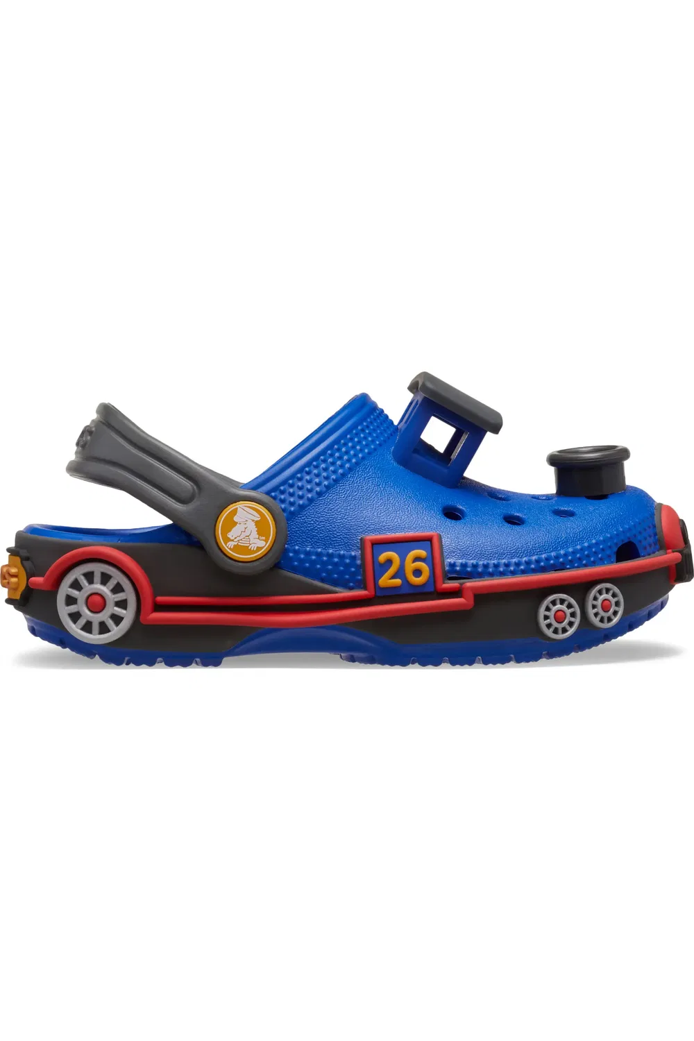 Детские сабо с паровозиком Classic Clog CROCS, Blue Bolt/Carbon — фото 2