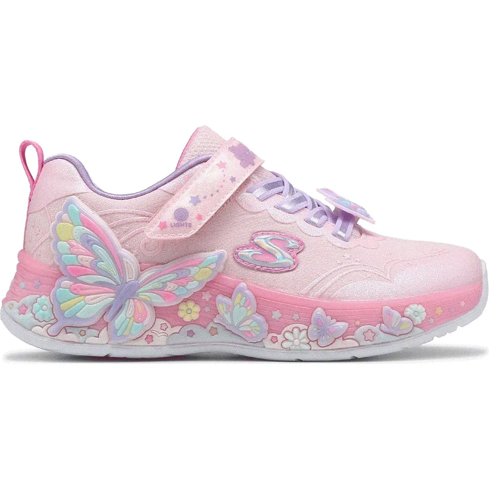 Детские кроссовки с подсветкой Skechers, Light Pink Multi — фото 2