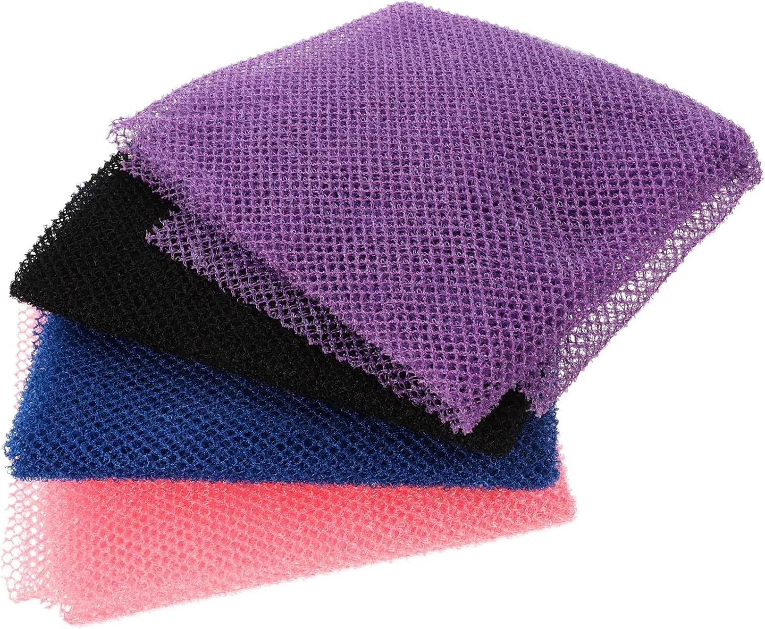 Мочалка для тела из сетки NUOBESTY, 4 шт, 80x30 см, голубой, черный, розовый, фиолетовый