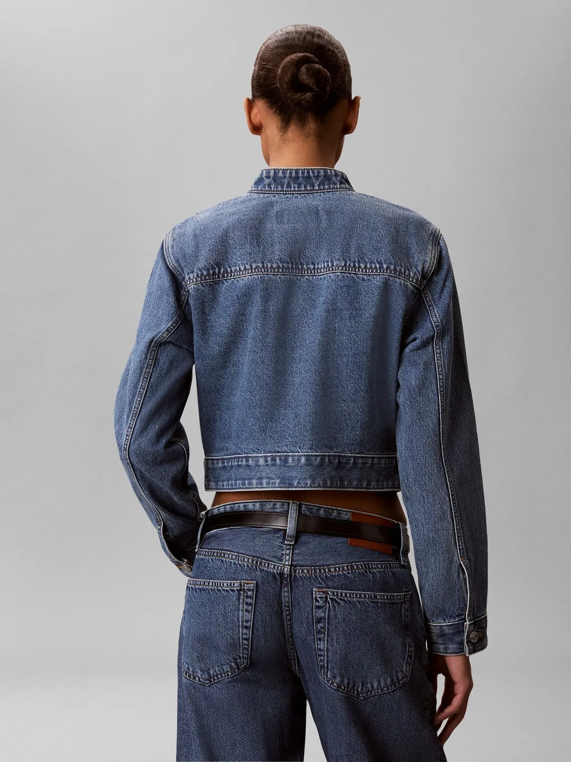 Джинсовая куртка, укороченная Calvin Klein, голубой — фото 2