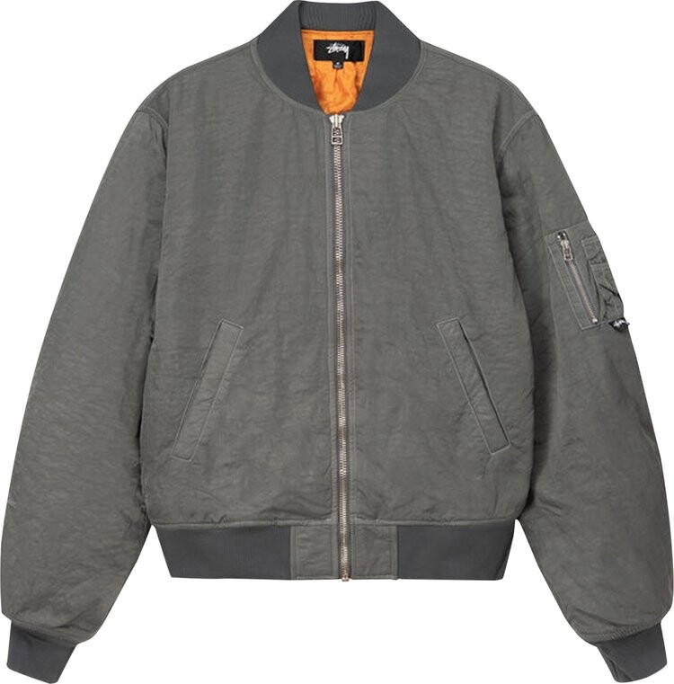 

Бомбер Stussy Dyed Nylon Bomber 'Charcoal', серый