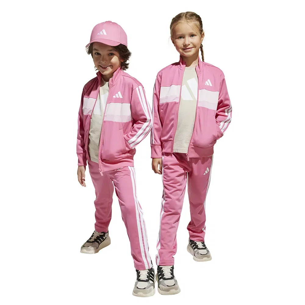Детский спортивный костюм с принтом Tiberio 3 Stripes Tricot Adidas, Pink