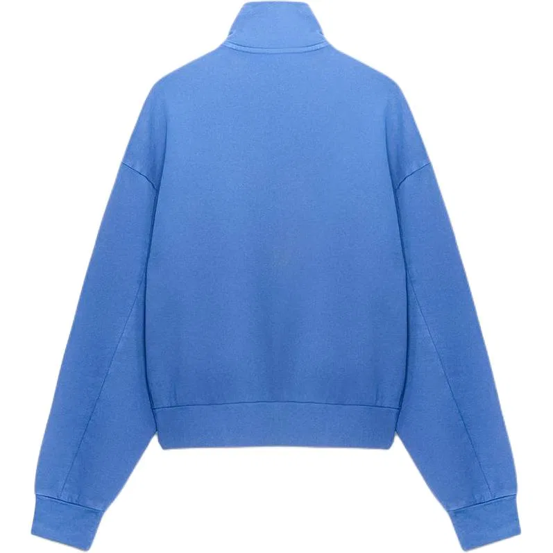 Женская куртка с воротником-стойкой Dark Blue ZARA, Темно-синий — фото 3