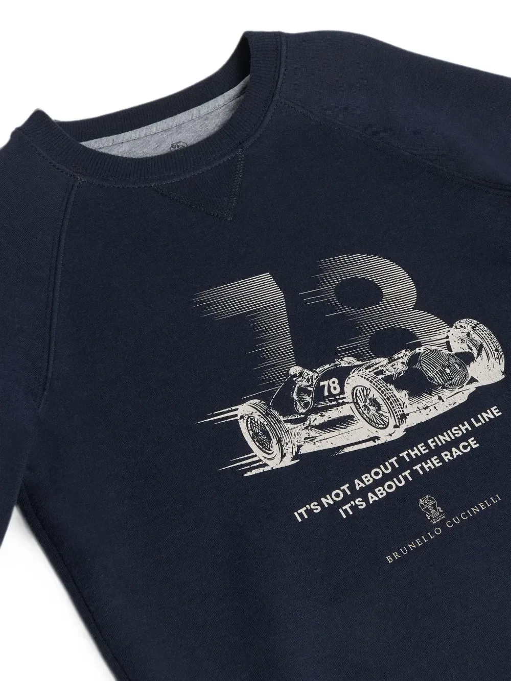 Махровая толстовка с принтом Brunello Cucinelli Kids, синий — фото 3