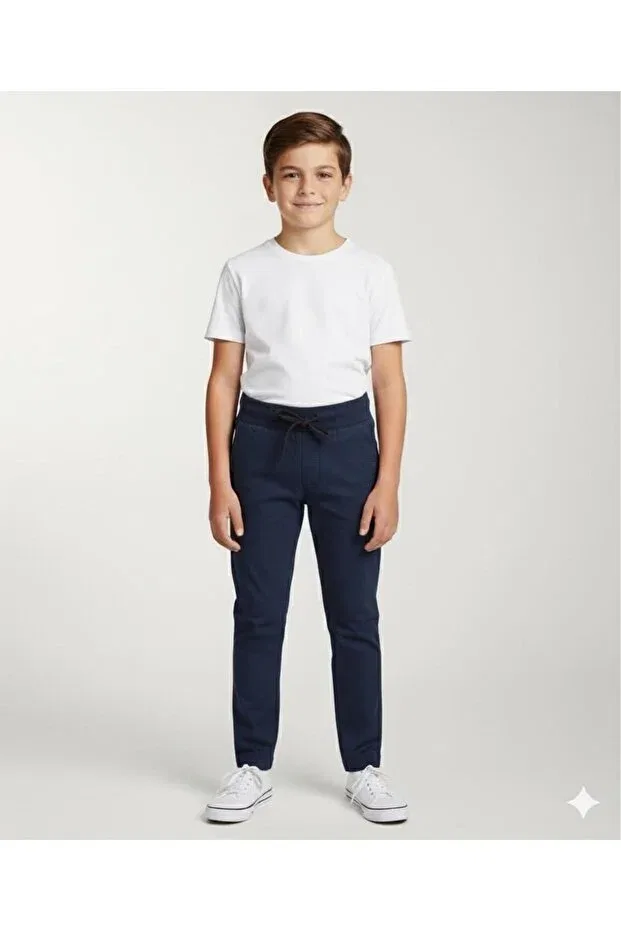 Детские брюки для девочек хлопковые с эластичным поясом Fires Giyim, Navy Blue