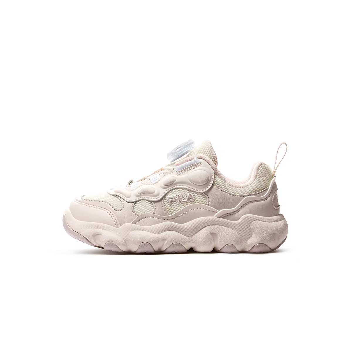 Детские кроссовки для девочек с принтом FILA KIDS, Milk White Petal Pink-GP