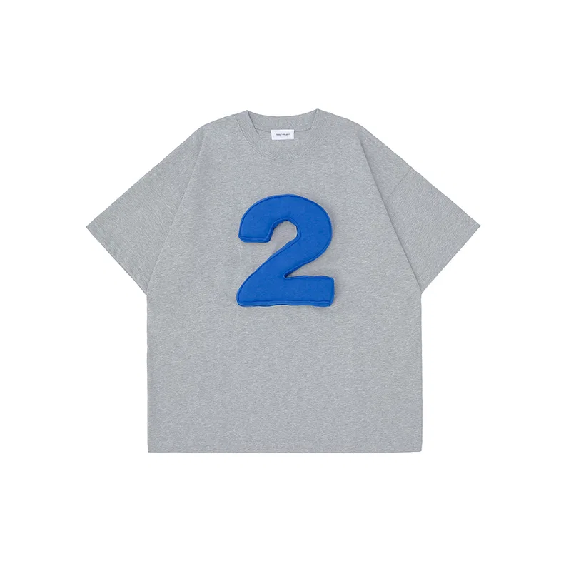 Детская футболка с круглым вырезом, Heather Gray Numbers 2, SQQZ Project